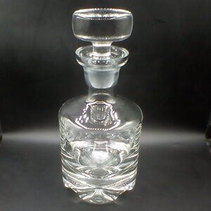Vintage 1970's Krosno Poland Crystal Decanter Clear Glass Plain Weighted Base